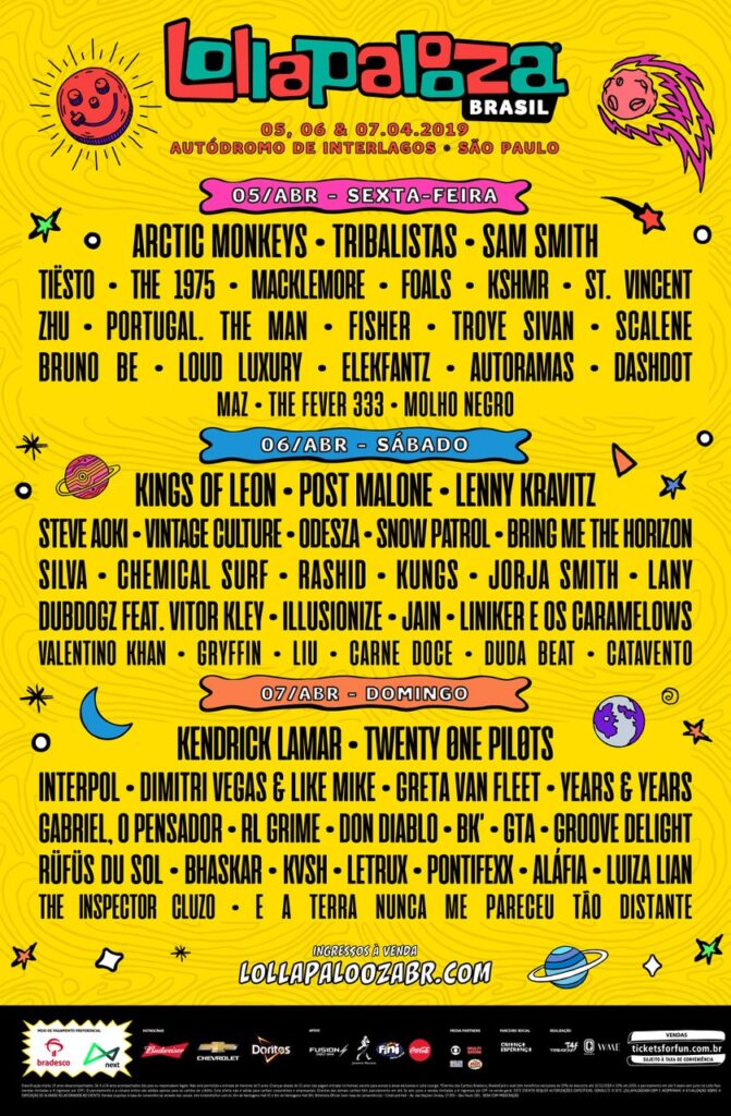 Música - Lollapalooza Brasil 2019 anuncia line-up por dia